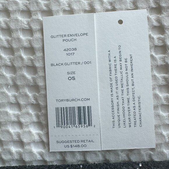 Tory Burch Envelope Pouch (Black Glitter) - Picture 7 of 9